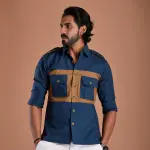 Lapis Blue Hunt in Style Shirt | Premium Men's Sportswear | Classic Outdoor Design | Comfortable Cotton Fabric | Size 36-44